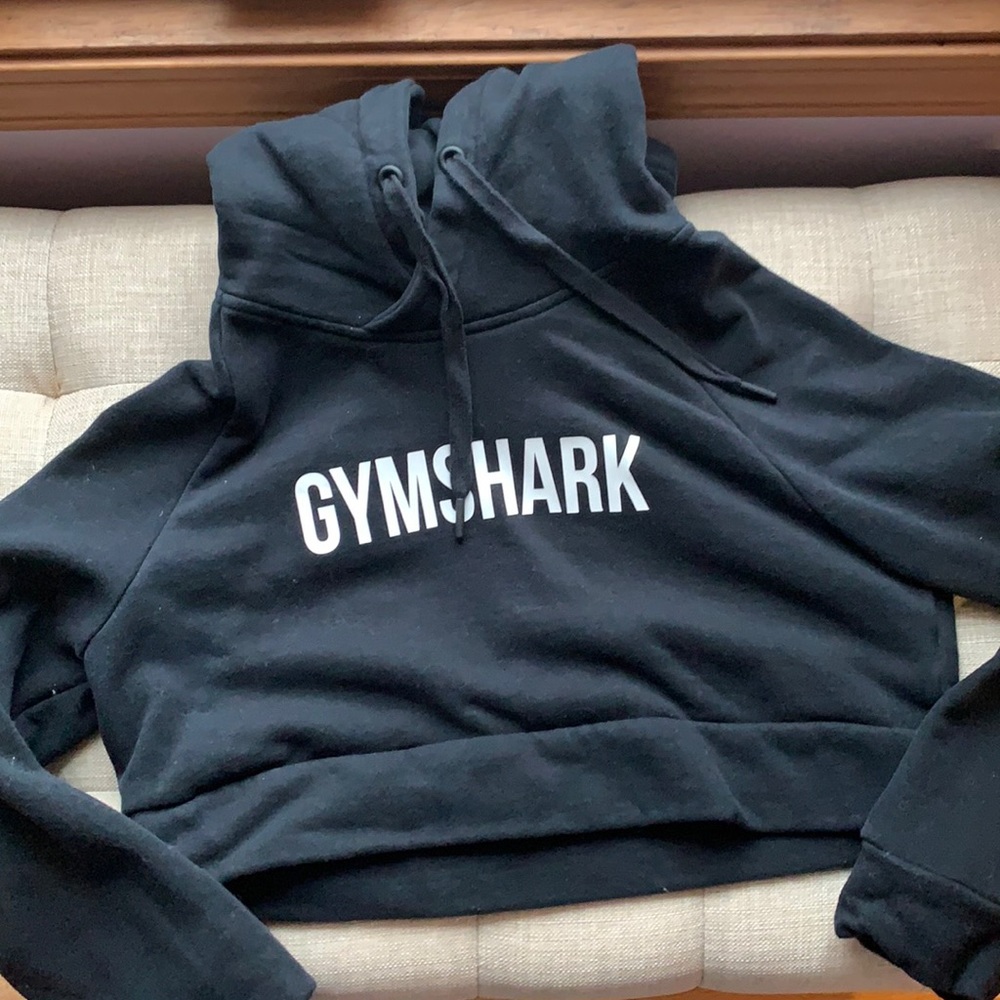 GymShark Cropped Hoodie Sweatshirt Black Small